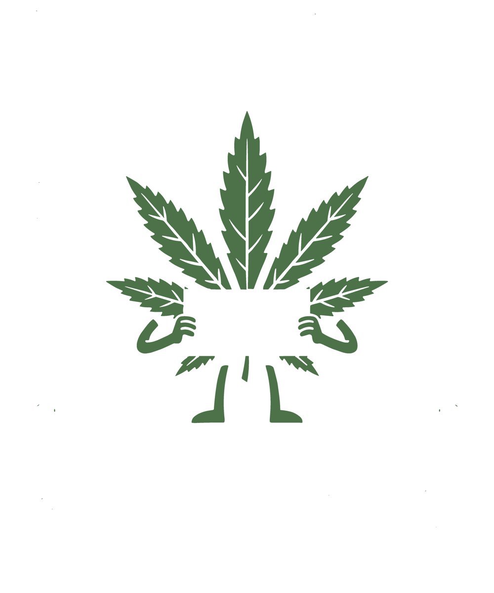 THC Factor cannabis leaf mascot holding a blank sign